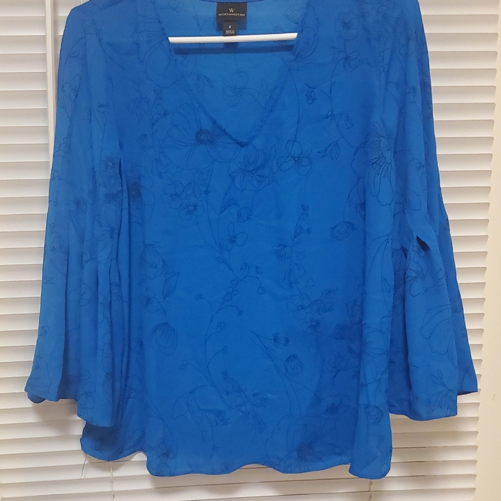 Blue Floral Women's Top
